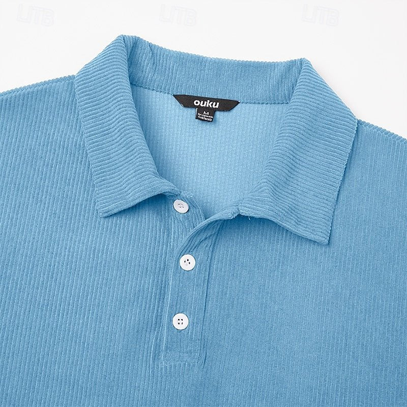Wallace | Strukturiertes Langarm-Polohemd – Bequemer Stil für Männer
