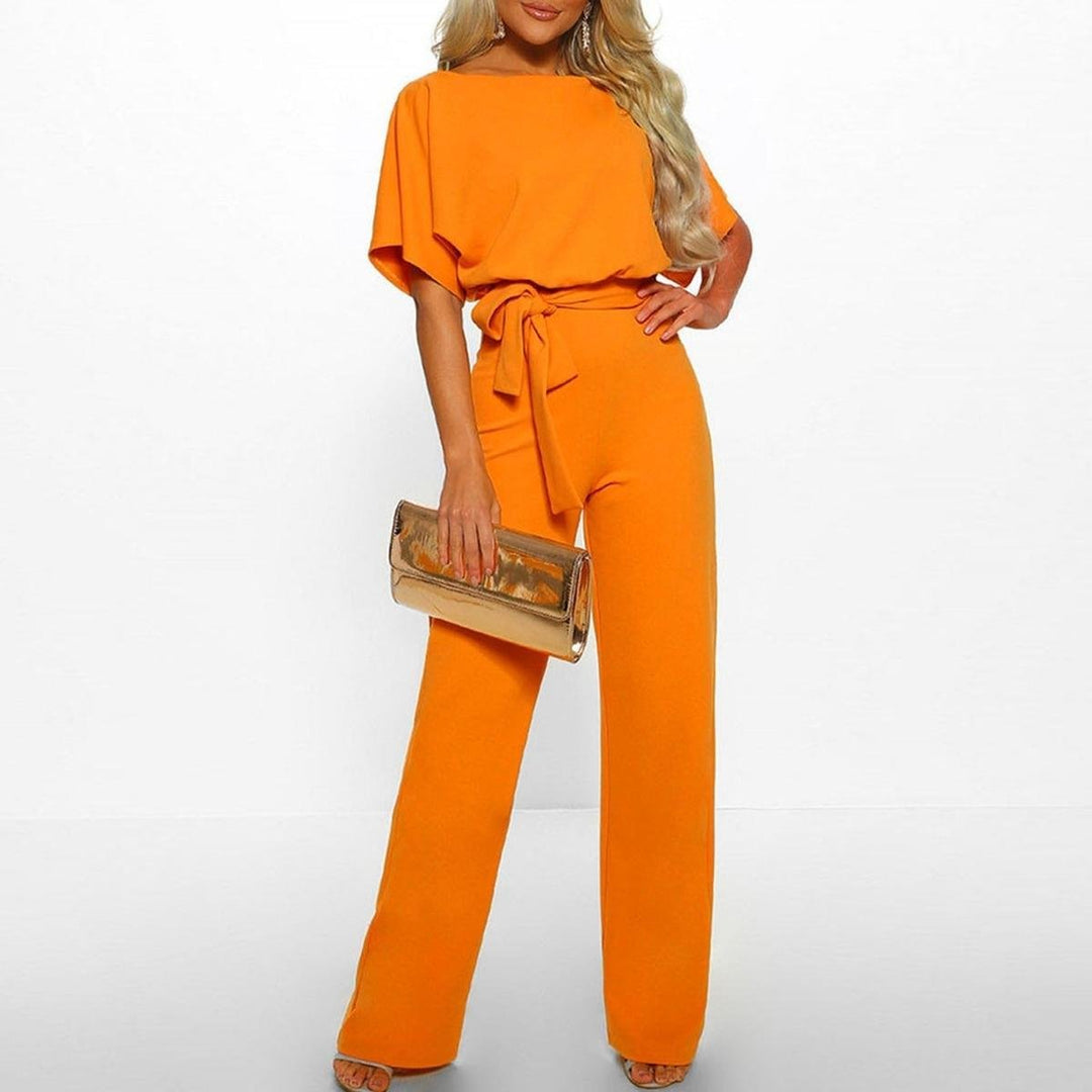Viola | Damen Jumpsuit – Lässiger Kurzarm-Stil mit Gürtel