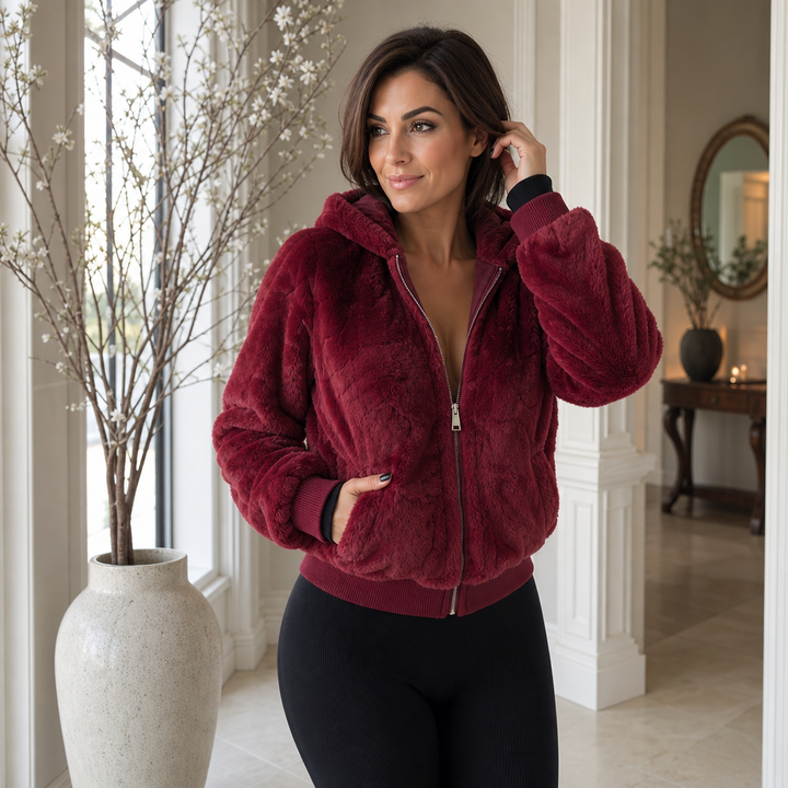 Wearbella | Hooded Faux Fur Zip Jacket – Weicher, Stilvoller Komfort