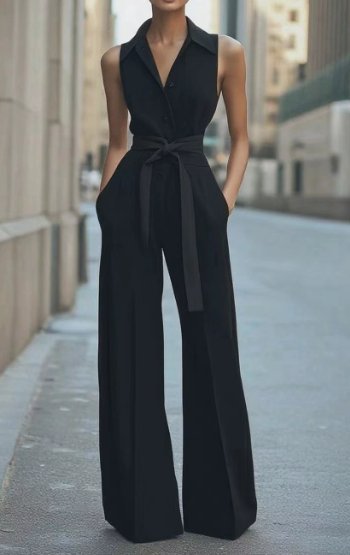 Marie | Jumpsuit – Taillierter Stil für Damen mit weitem Bein