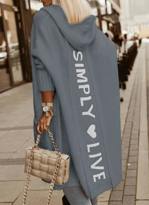 Livia | Long Cardigan with Hood – Cozy Design for Women