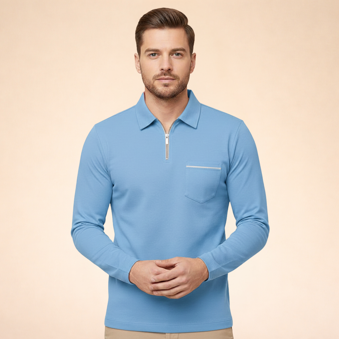 Patrick | Elegant breathable long-sleeve polo shirt