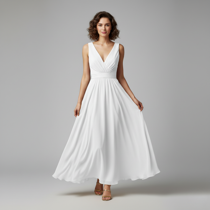 Sofia | Damen V Ausschnitt Maxikleid