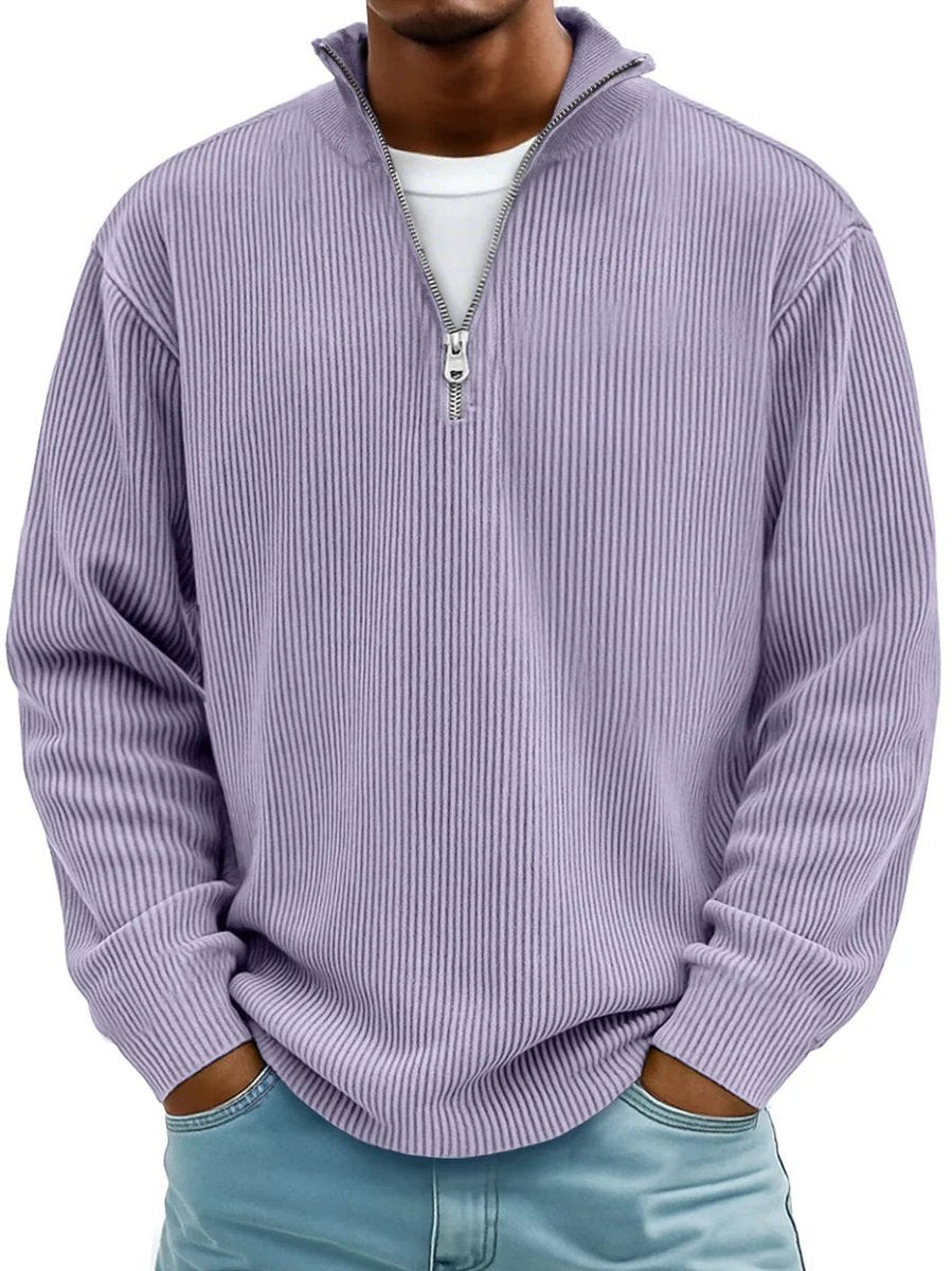 Simon | Rippstrick Quarter-Zip Pullover für Herren