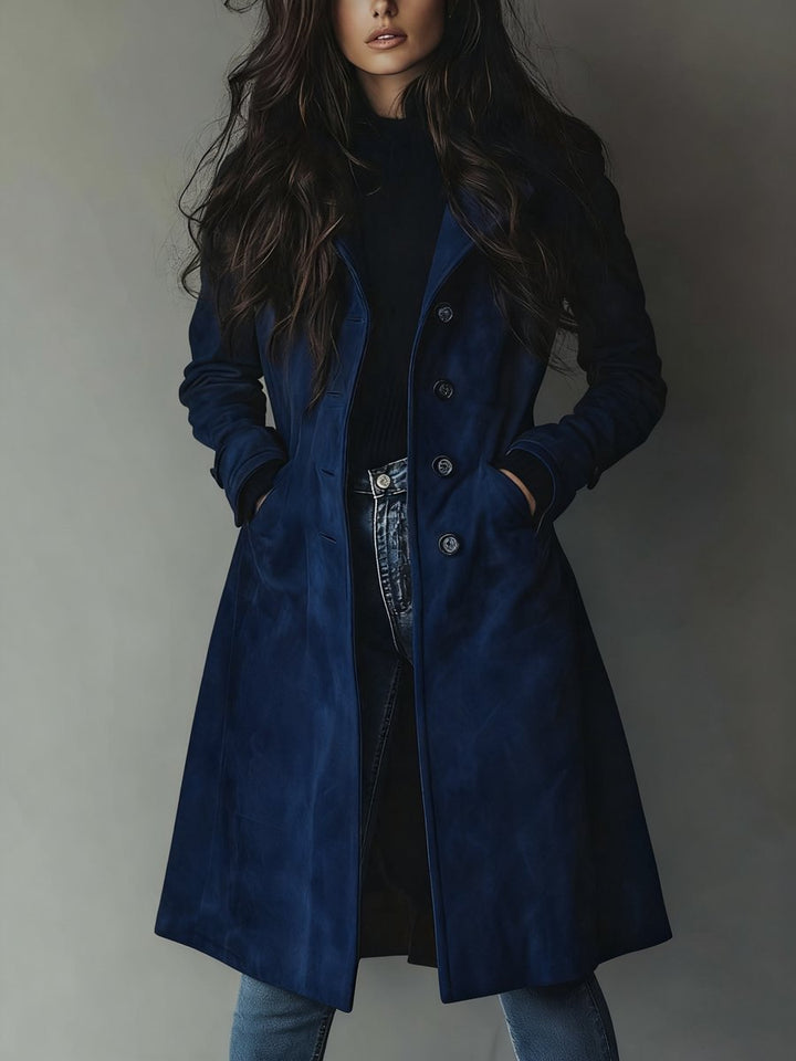 Charlie | Long Double-Breasted Trench Coat with Timeless Elegance