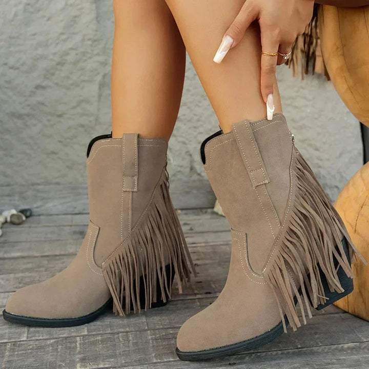 Julia | Elegante Cowboy-Stiefel mit Fransen im Western-Stil