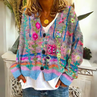 Sarah | Farbenfroher Und Bequemer Damen-Strickjacke