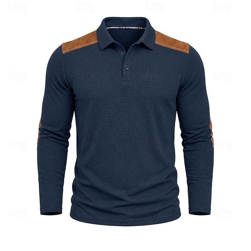 Bennett | Texturiertes Colour Block Polo-Shirt für Herren
