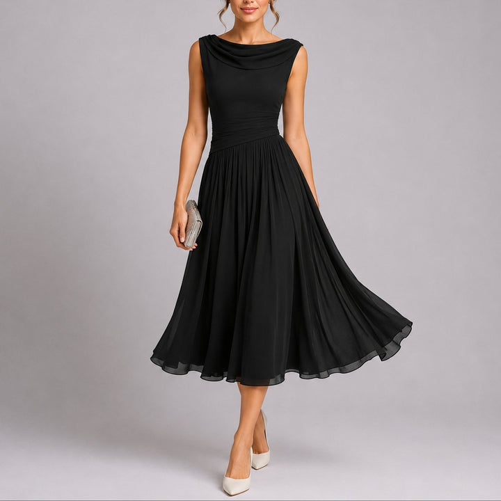 Marlene | Elegant Fall Wedding Dress with Draped Neckline