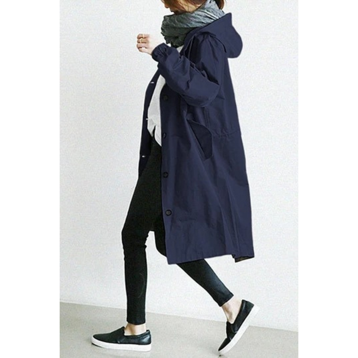 Valentina | Long Hooded Trench Coat for Style and Comfort