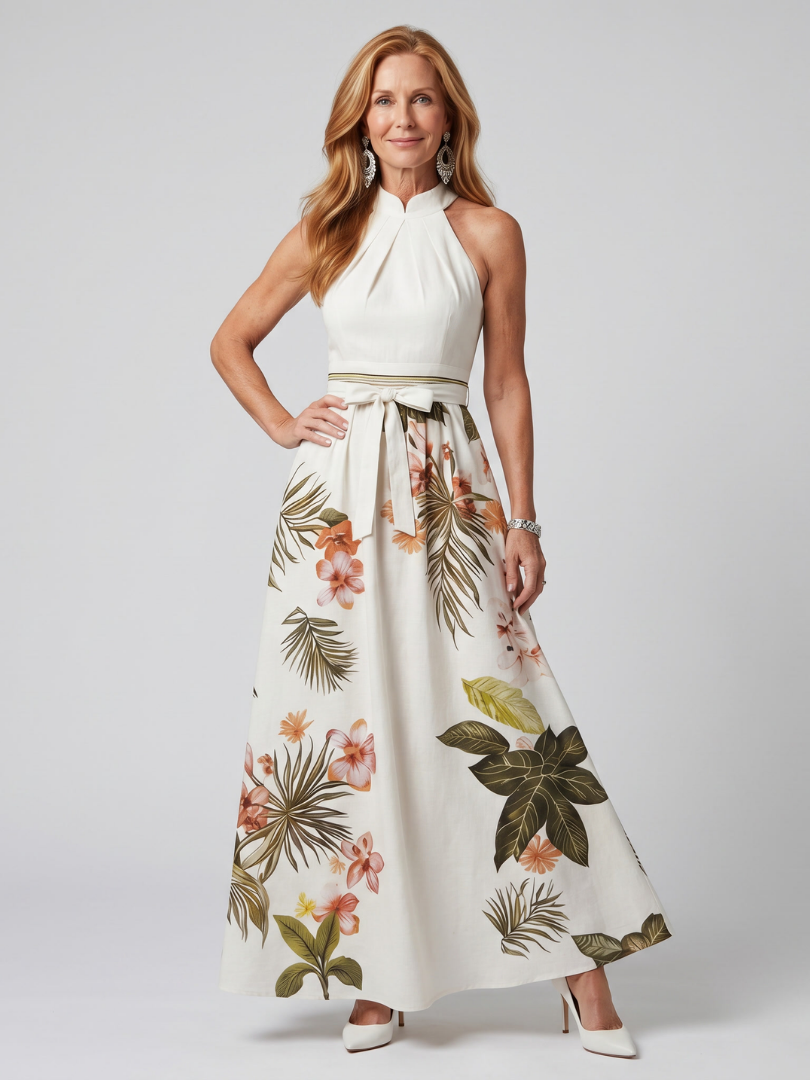 Meadow | Maxikleid mit Drapiertem Halter-Ausschnitt
