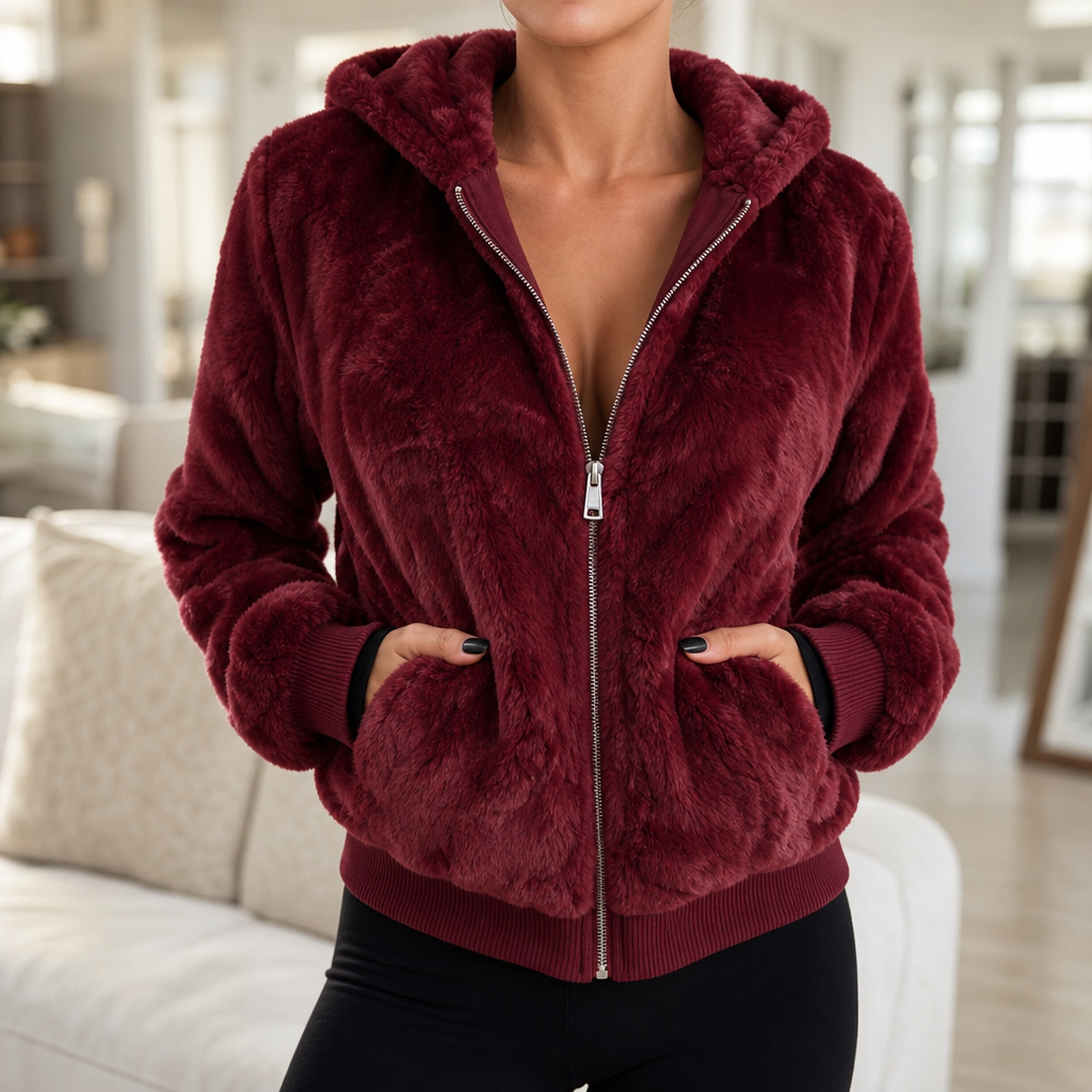 Wearbella | Hooded Faux Fur Zip Jacket – Weicher, Stilvoller Komfort