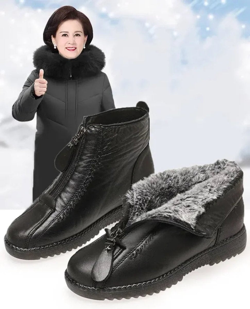 Eleanor | Warm Lined Leather Ankle Boots with Non-Slip Sole