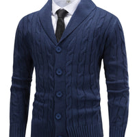 Johann | Classic cable-knit cardigan with an elegant shawl collar