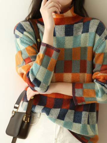 Belle | Pullover im Karomuster – Luxuriös und Bequem