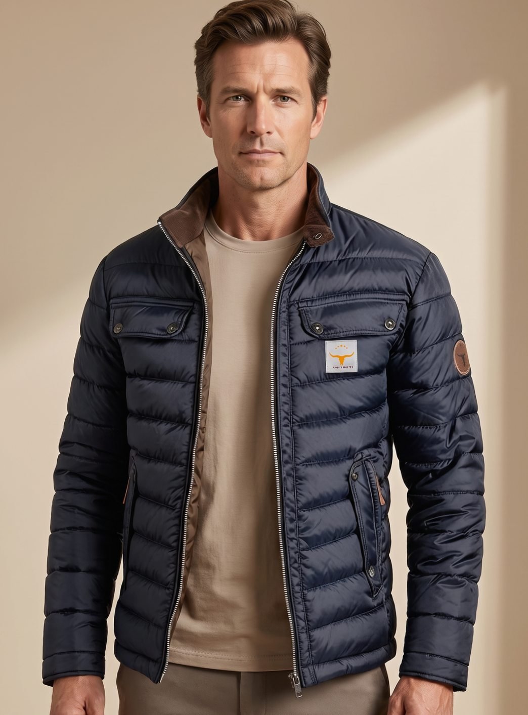 Alexander | Gesteppte Winterjacke für Herren mit Stehkragen
