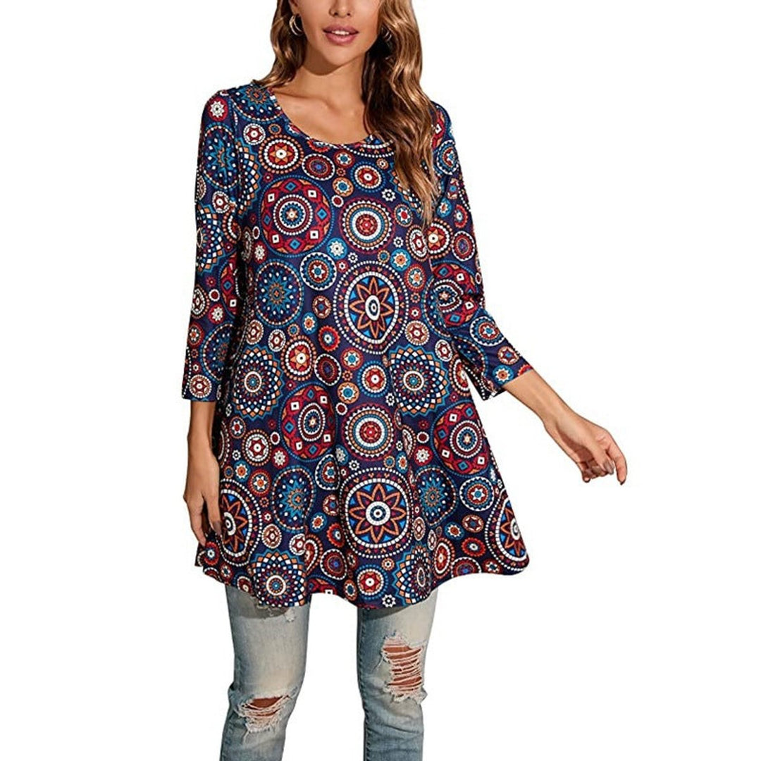 Vivienne | Mandala Tunic Top with an Elegant A-Line Silhouette