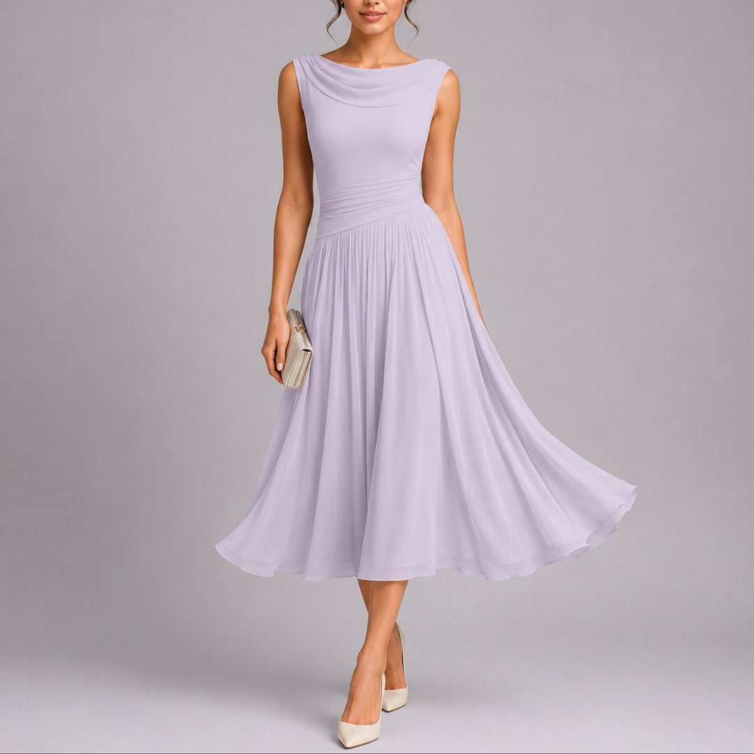 Marlene | Elegant Fall Wedding Dress with Draped Neckline