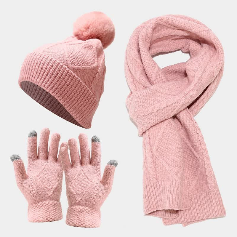 Drune | Knitted Accessory Set – Stylish Hat, Scarf, and Gloves