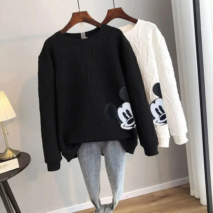 Georgia | Mickey Mouse Print Loose Sweater – Bequemer Stil für jeden Tag