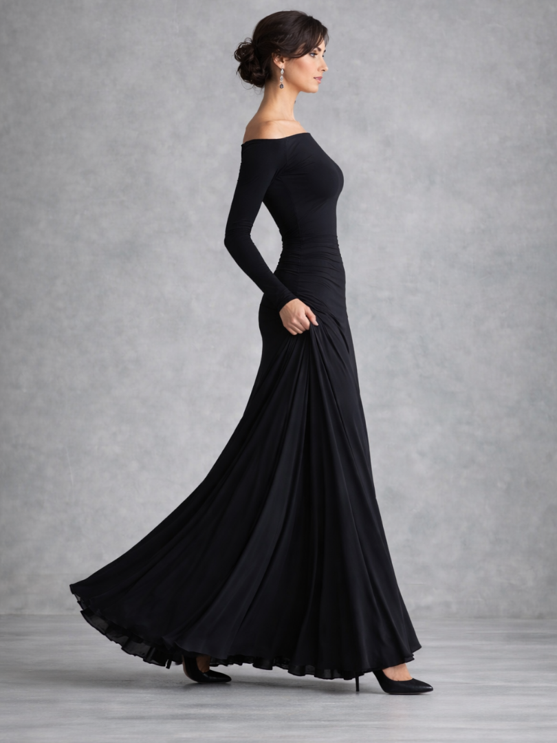 Maris | Maxi Kleid – Elegante Lange Ärmel für Frauen