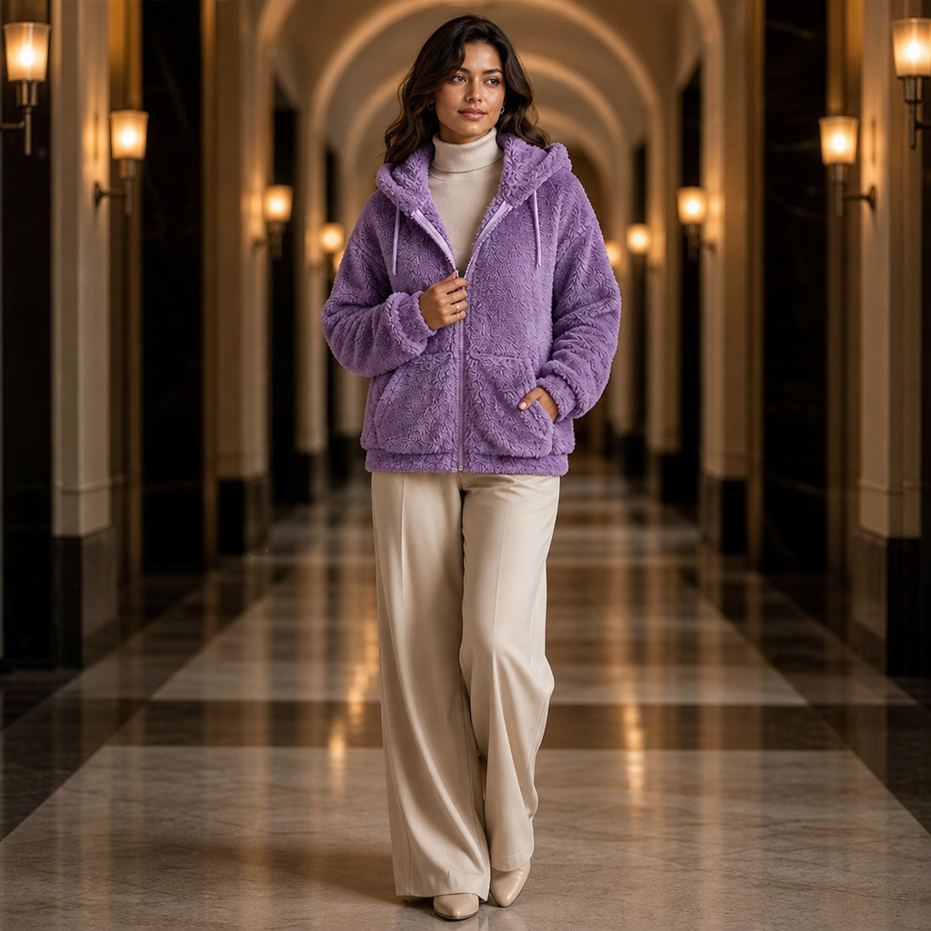 Cloudhug | Hooded Plush Zip-Up Jacket – Weich und Warm für Frauen