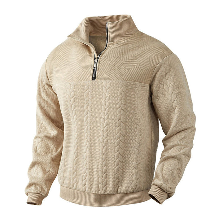 Julian | Klassischer Herren Zopfstrickpullover Mit Quarter-Zip