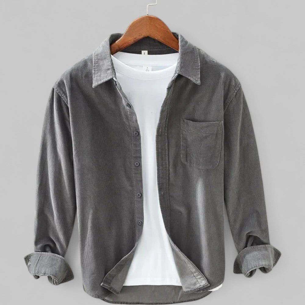 Alighiero | Corduroy Shirt with Long Sleeves