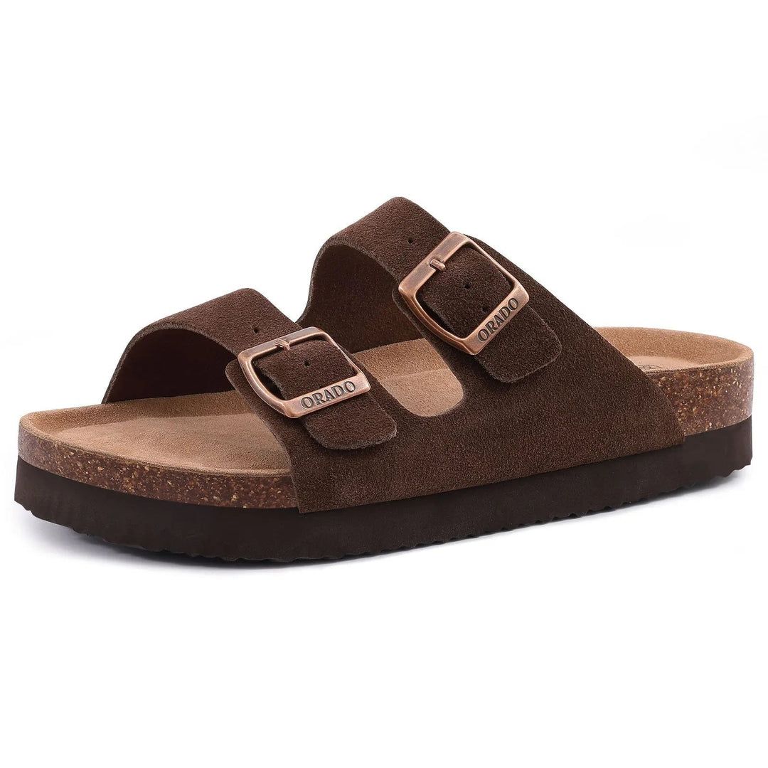 Lotte | Stilvolle Und Bequeme Wildleder-Pantoletten Mit Korksohle