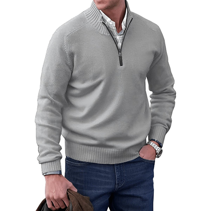 Owen | Elegant Men’s Knit Sweater with Quarter-Zip