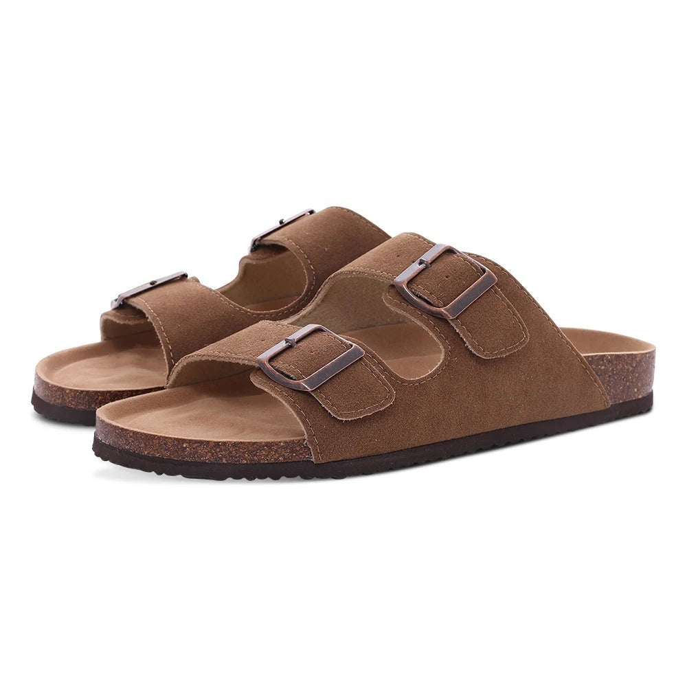 Lotte | Stilvolle Und Bequeme Wildleder-Pantoletten Mit Korksohle