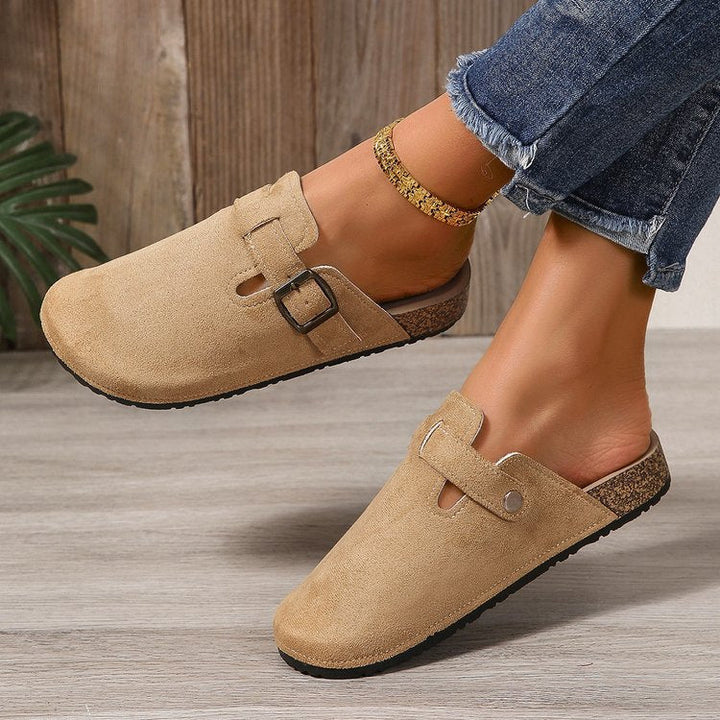 Charlotte | Elegant and Stylish Suede Mules with Buckle