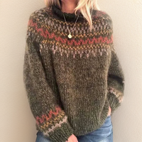 Mara | Vintage-inspired turtleneck sweater with a wavy pattern