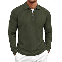 Jens | Modern Long-Sleeve Polo Shirt with Quarter-Zip