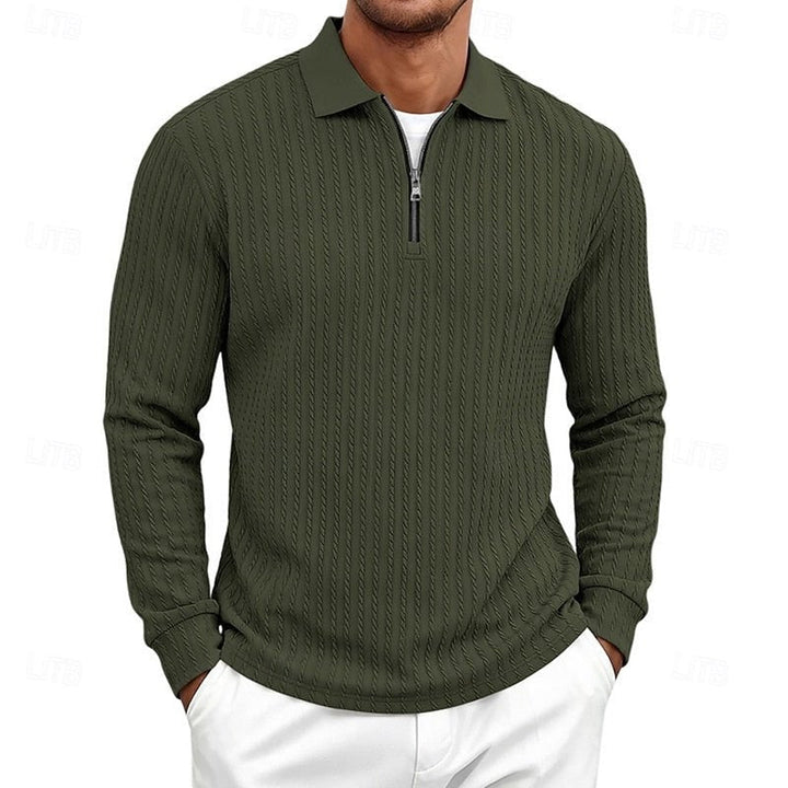 Rhett | Textured Quarter-Zip Polo Shirt – Moderner Stil für Männer