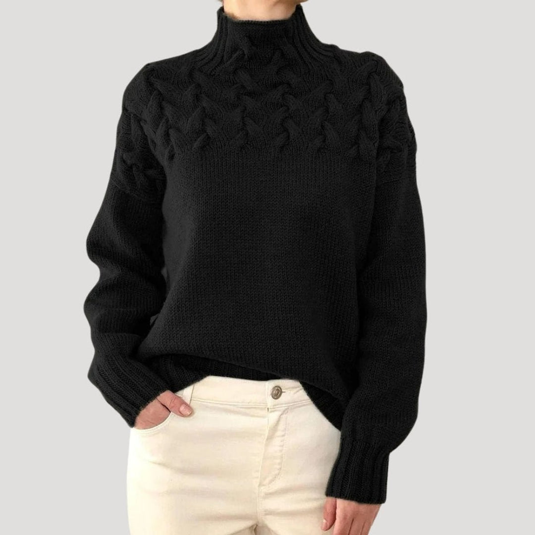 Sophia | Zopfmuster Rollkragen Strickpullover für Damen
