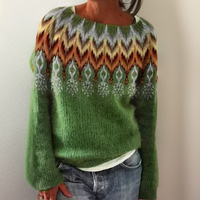Nadine | Geometrischer Damen-Strickpullover Mit Flauschiger Haptik