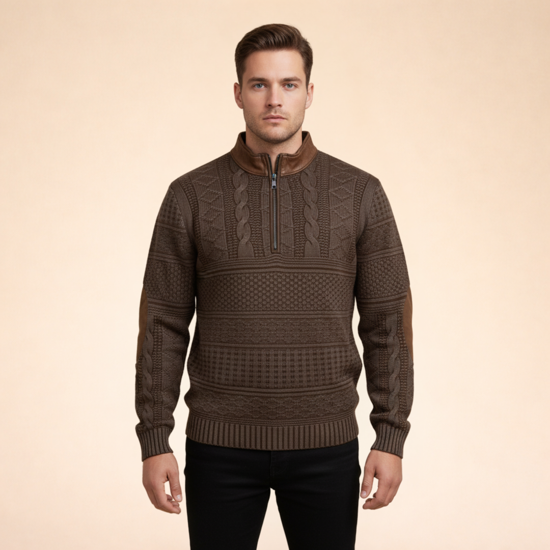 Anselm | Bequemer Pullover mit Reißverschluss