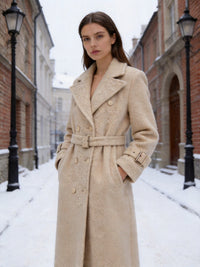 Kerstin | Eleganter Langer Teddy-Mantel Im Trenchcoat-Stil