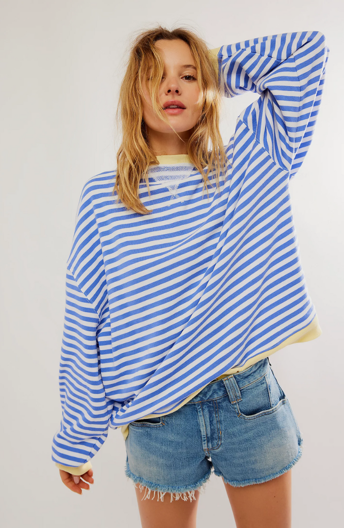 Amelia | Gestreifter Pullover für Damen – Übergroße Passform