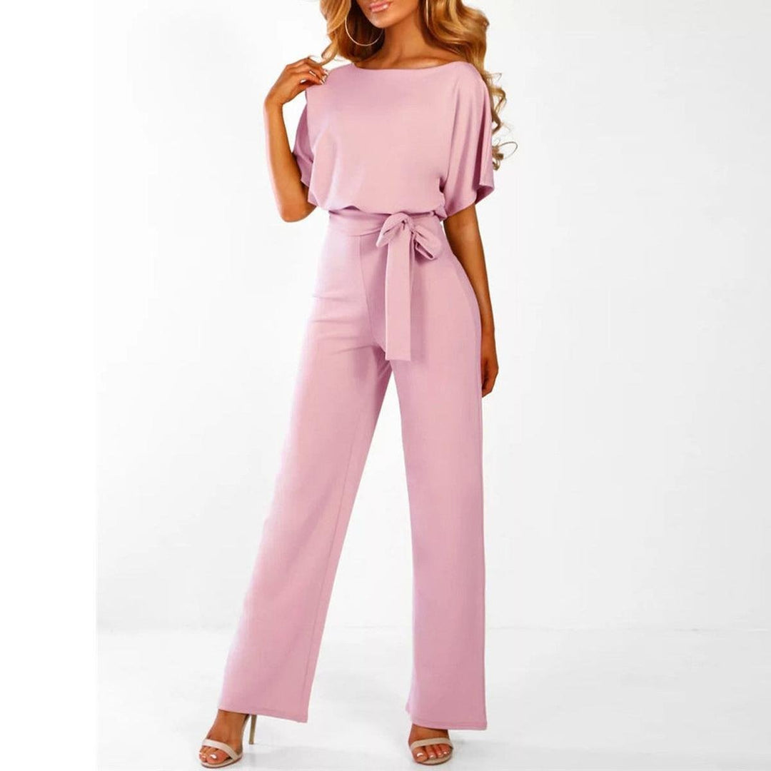 Viola | Damen Jumpsuit – Lässiger Kurzarm-Stil mit Gürtel
