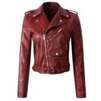 Laura | Ausdrucksstarke Cropped-Lederjacke aus Kunstleder