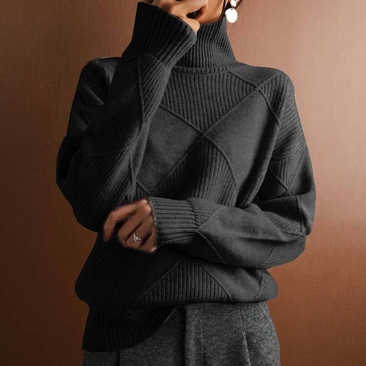Greta | Rollkragenpullover – Lässiger Stil mit Rautenmuster für Damen