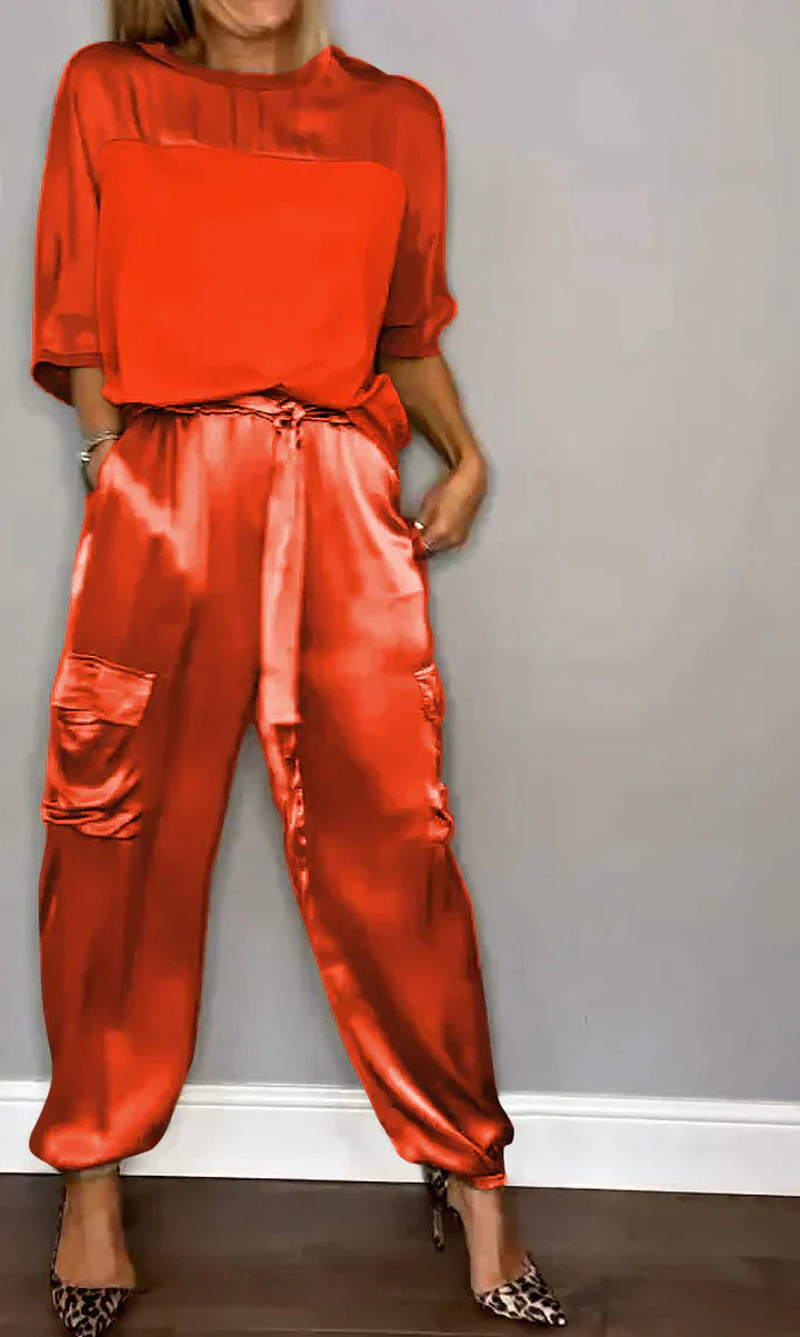 Kristin | Elegant and Luxurious Satin-Style Two-Piece Set
