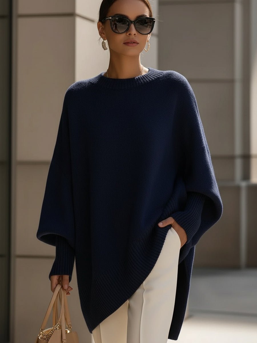 Hannah | Elegant Oversized Women's Knit Sweater with Batwing Sleeves