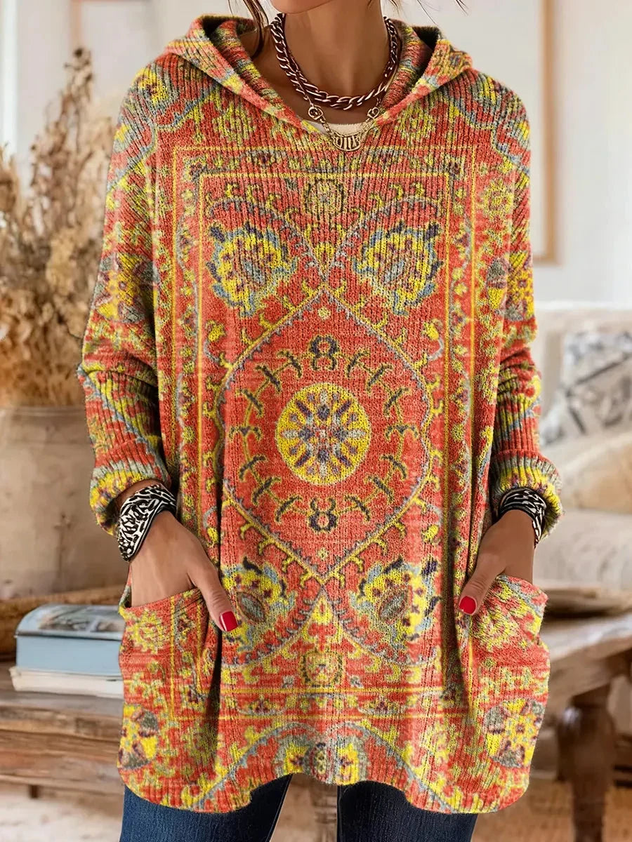 Vivid | Hoodies – Vintage-Inspired Ethnic Print for Women