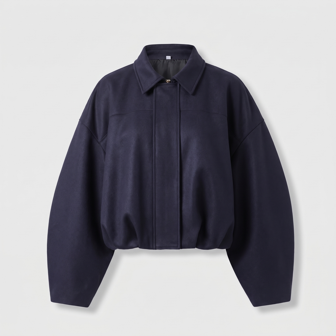 Suede | Cropped Suede Collar Bomber – Moderner Stil für Frauen