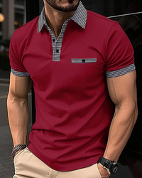 Daniel | Modernes Herren-Polo-Shirt mit Karomuster und Kontrastkragen