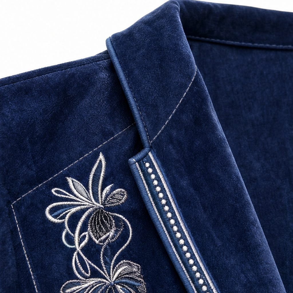 Anastasia | Longline Blazer mit besticktem Muster