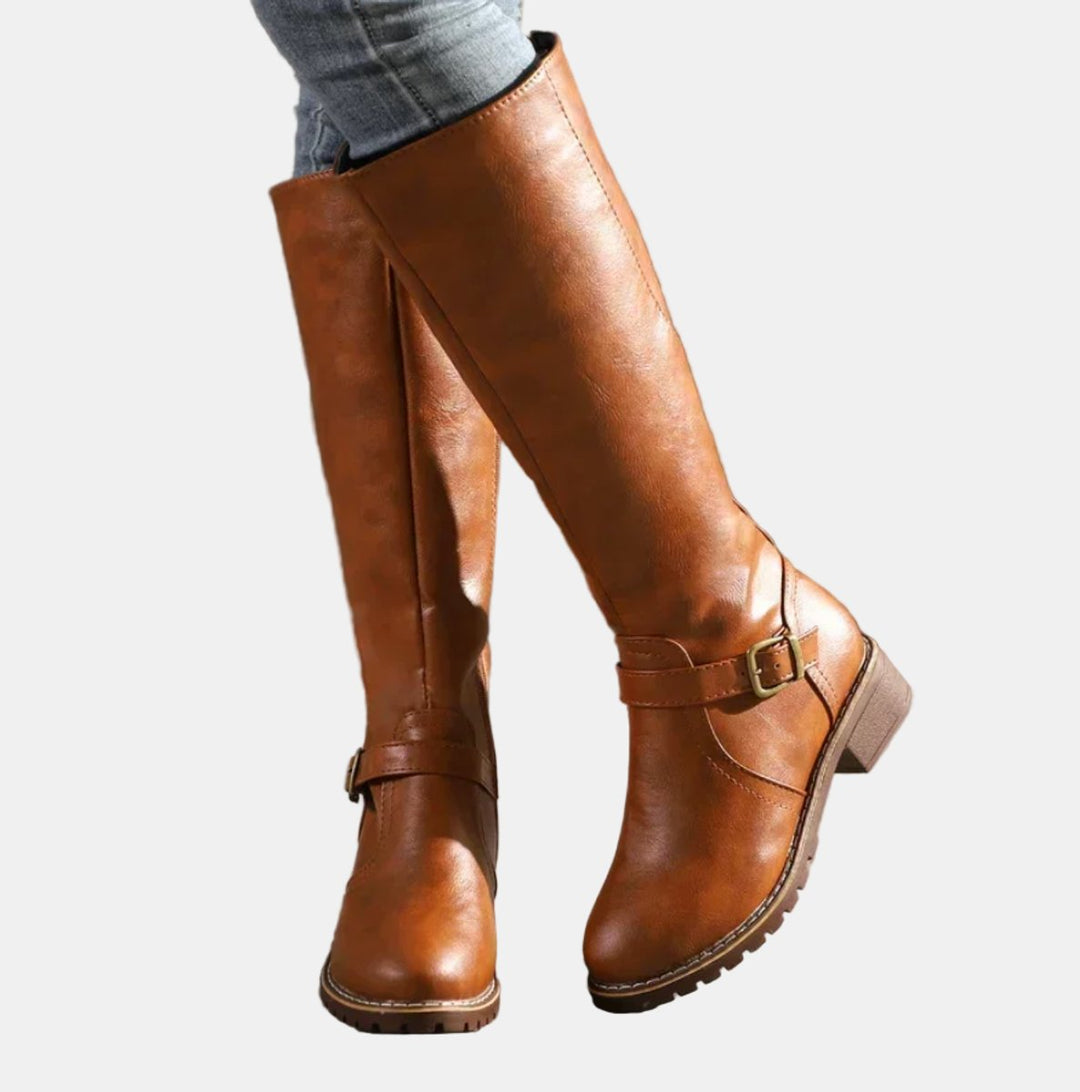 Giselle | Elegante kniehohe Reitstiefel mit Schnallendetails